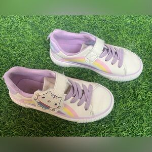 H&M Kids White and Lavender Sneakers with Cat Patch